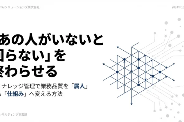 AI×ナレッジ管理で属人化を解消する方法